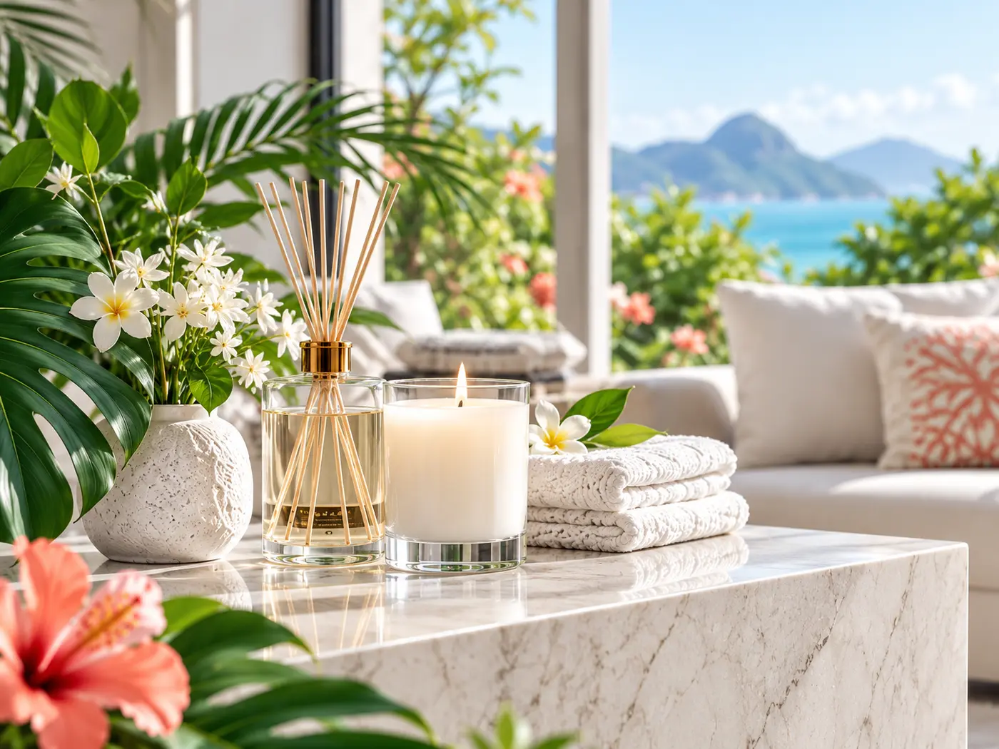 Produits pour la maison dans un intérieur contemporain lumineux