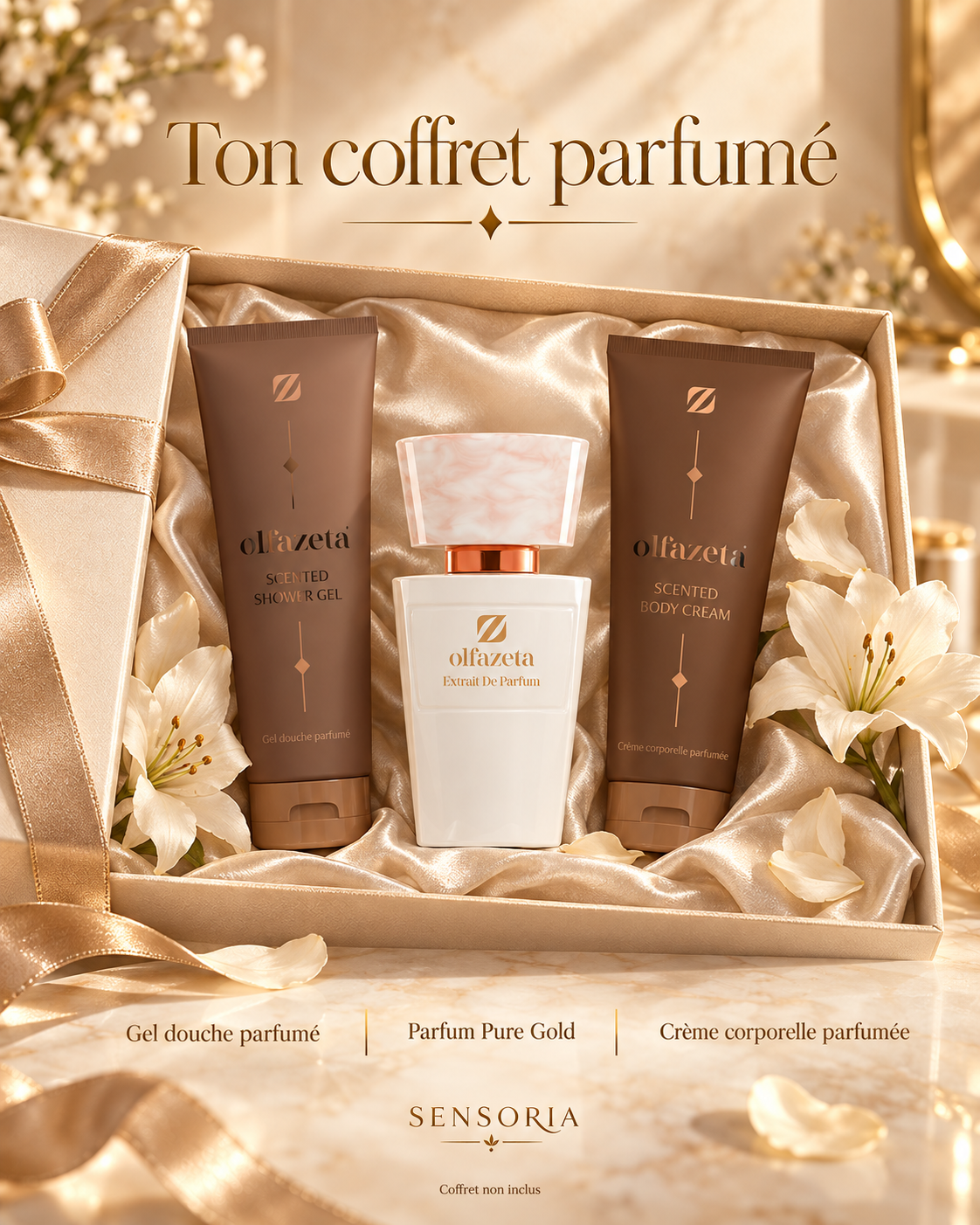 Coffret parfumé, inspiré du parfum Pure Gold